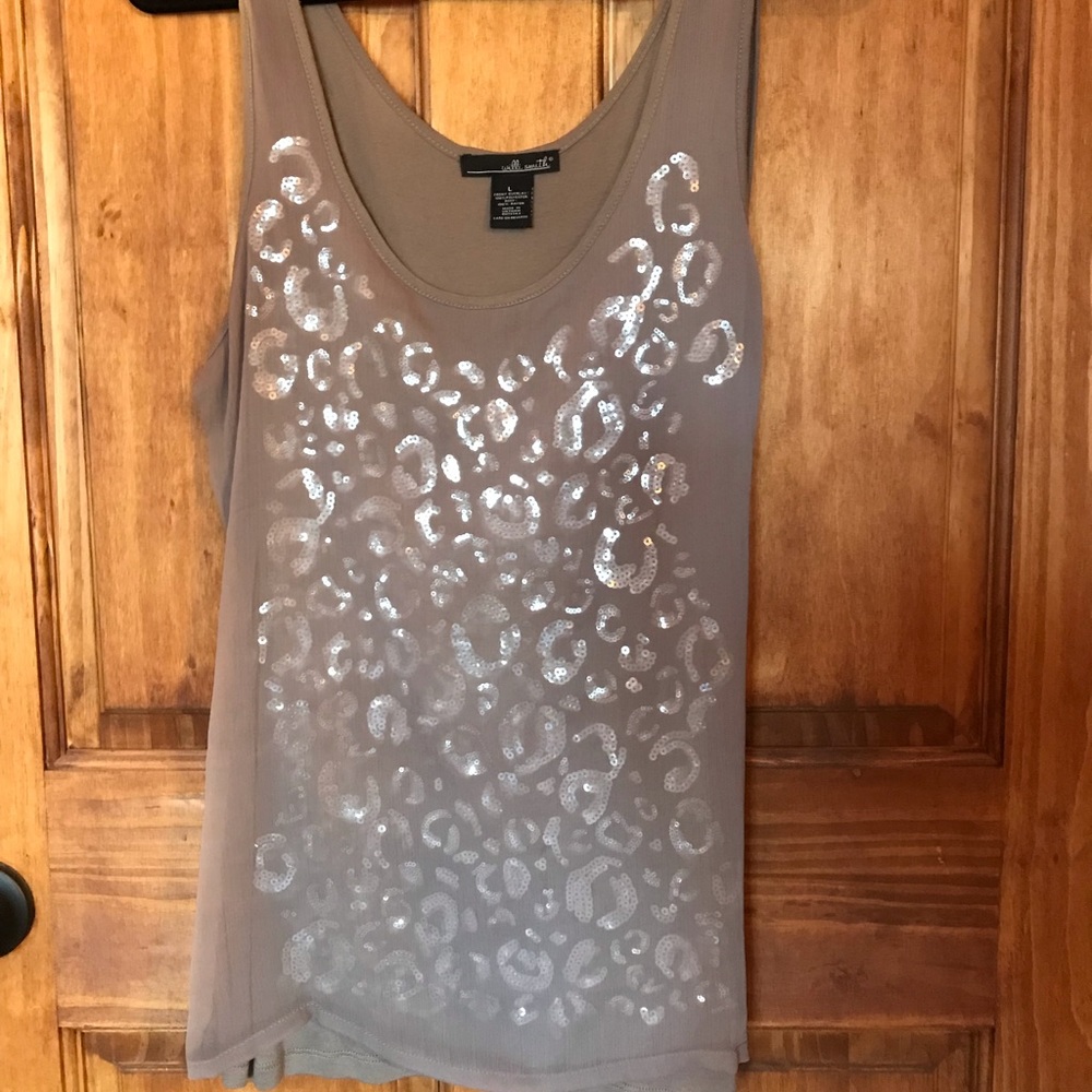 Willi Smith Neutral Cheetah Print Blouse/Tank